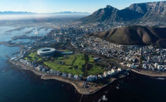 Bild von Kapstadt aus einem Helikopter während einer Südafrika Safari Reise