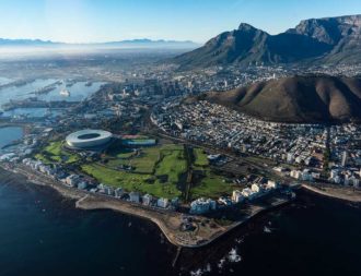 Bild von Kapstadt aus einem Helikopter während einer Südafrika Safari Reise