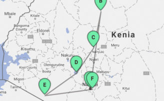 Karte der 13 taegige Rundreise Best of Kenia