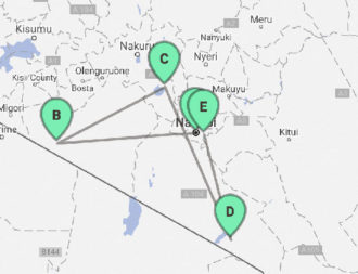 Karte der Entdeckungsreise Kenia auf eigene Faust